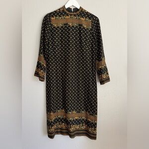 Vintage Adele Simpson 60s Mod Paisley Print Dress